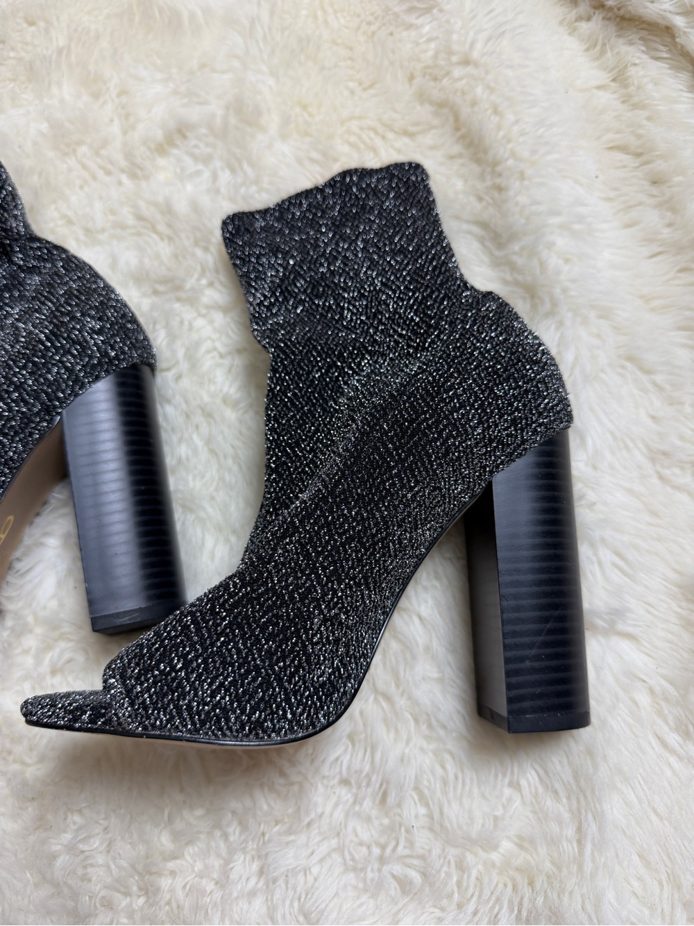 Mix No. 6 open-toe sock ankle boots size 6